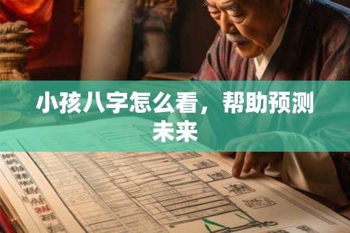 小孩八字怎么看，帮助预测未来