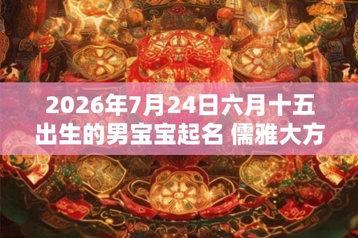 2026年7月24日六月十五出生的男宝宝起名 儒雅大方