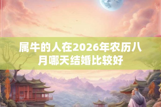 属牛的人在2026年农历八月哪天结婚比较好
