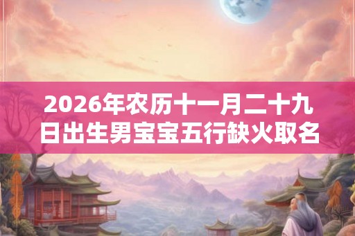 2026年农历十一月二十九日出生男宝宝五行缺火取名精选