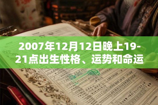 2007年12月12日晚上19-21点出生性格、运势和命运