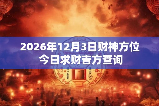 2026年12月3日财神方位 今日求财吉方查询