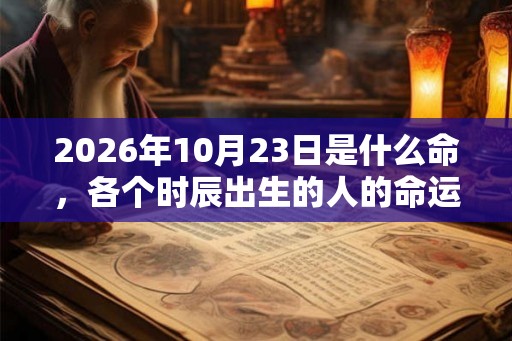 2026年10月23日是什么命，各个时辰出生的人的命运