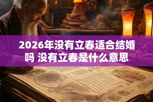 2026年没有立春适合结婚吗 没有立春是什么意思