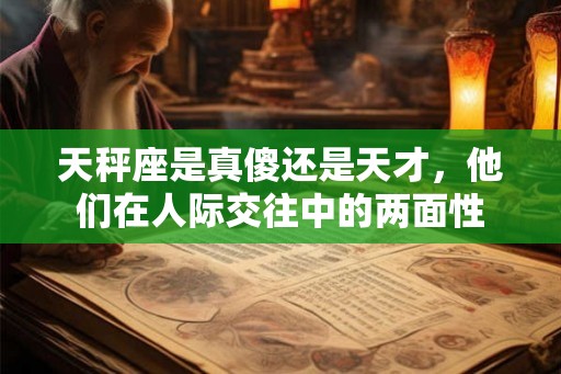 天秤座是真傻还是天才，他们在人际交往中的两面性
