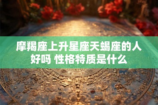 摩羯座上升星座天蝎座的人好吗 性格特质是什么