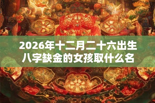 2026年十二月二十六出生八字缺金的女孩取什么名