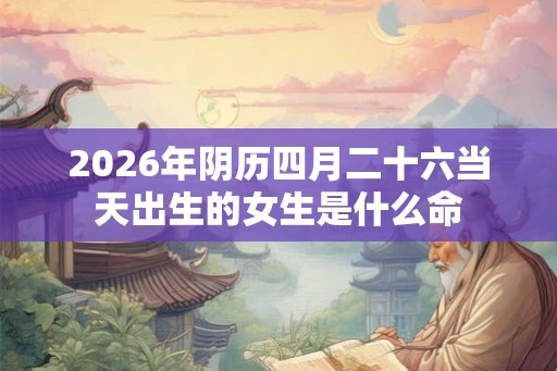 2026年阴历四月二十六当天出生的女生是什么命