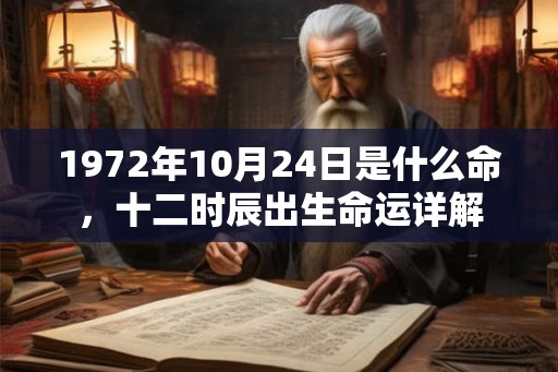 1972年10月24日是什么命，十二时辰出生命运详解