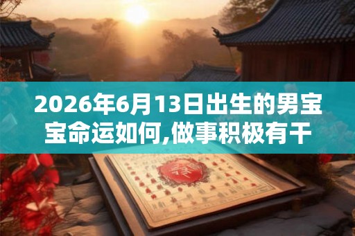 2026年6月13日出生的男宝宝命运如何,做事积极有干劲
