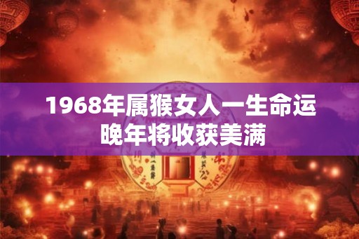 1968年属猴女人一生命运 晚年将收获美满