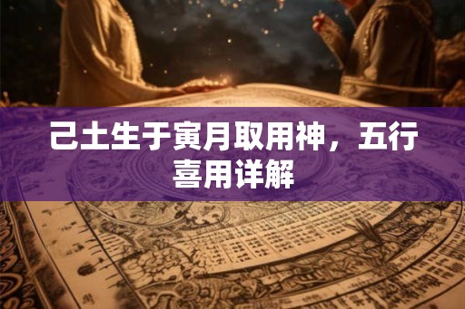 己土生于寅月取用神，五行喜用详解