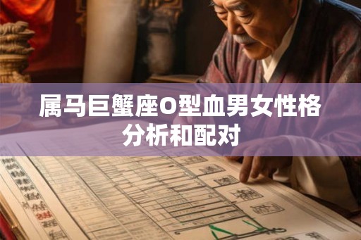 属马巨蟹座O型血男女性格分析和配对