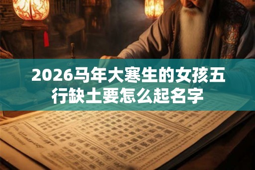 2026马年大寒生的女孩五行缺土要怎么起名字