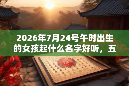 2026年7月24号午时出生的女孩起什么名字好听，五行是什么？