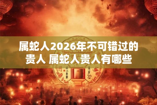 属蛇人2026年不可错过的贵人 属蛇人贵人有哪些