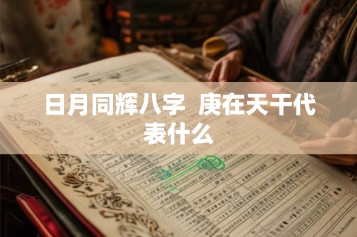 日月同辉八字  庚在天干代表什么