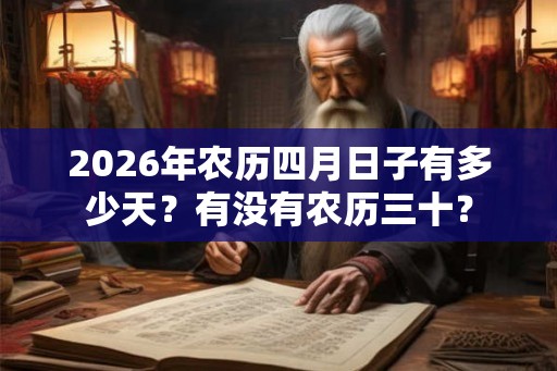 2026年农历四月日子有多少天？有没有农历三十？