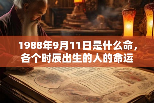 1988年9月11日是什么命，各个时辰出生的人的命运