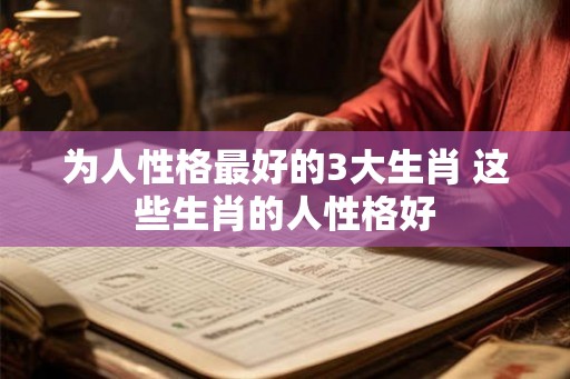 为人性格最好的3大生肖 这些生肖的人性格好 为人性格最好的3大生肖 这些生肖的人性格好