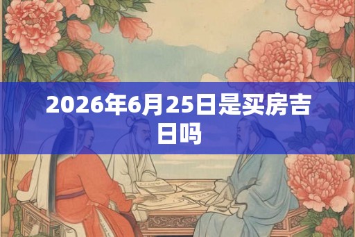 2026年6月25日是买房吉日吗 2026年6月25日是买房吉日吗