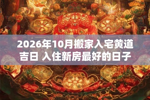 2026年10月搬家入宅黄道吉日 入住新房最好的日子 2026年10月搬家入宅黄道吉日 入住新房最好的日子