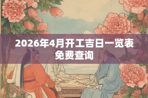 2026年4月开工吉日一览表免费查询 2026年4月开工吉日一览表免费查询