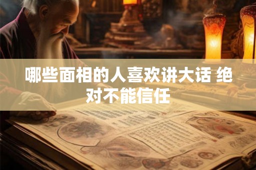 哪些面相的人喜欢讲大话 绝对不能信任