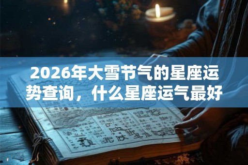 2026年大雪节气的星座运势查询，什么星座运气最好