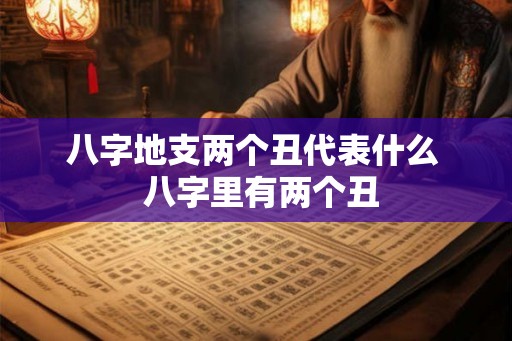 八字地支两个丑代表什么  八字里有两个丑