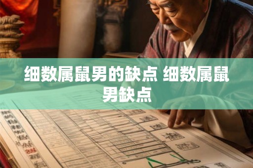 细数属鼠男的缺点 细数属鼠男缺点