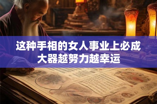 这种手相的女人事业上必成大器越努力越幸运