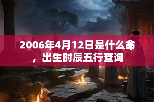 2006年4月12日是什么命，出生时辰五行查询