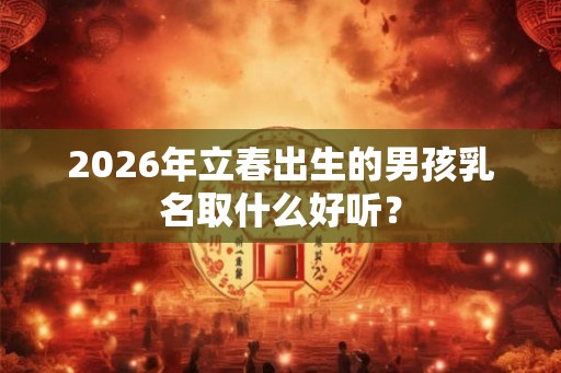 2026年立春出生的男孩乳名取什么好听？