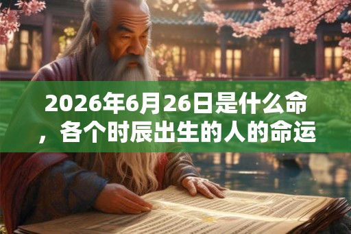 2026年6月26日是什么命，各个时辰出生的人的命运
