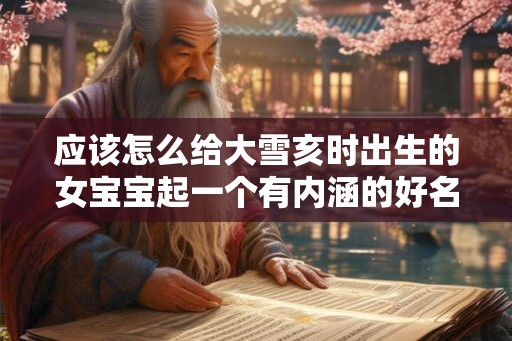 应该怎么给大雪亥时出生的女宝宝起一个有内涵的好名字
