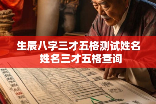 生辰八字三才五格测试姓名  姓名三才五格查询