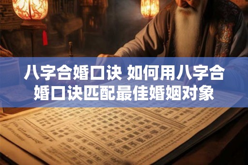 八字合婚口诀 如何用八字合婚口诀匹配最佳婚姻对象