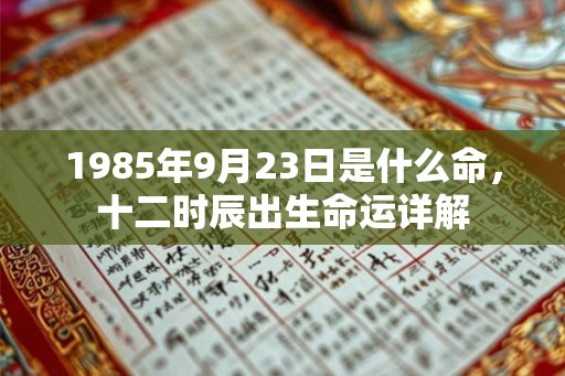 1985年9月23日是什么命，十二时辰出生命运详解
