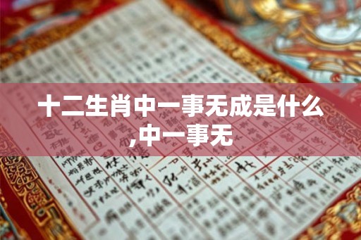 十二生肖中一事无成是什么,中一事无