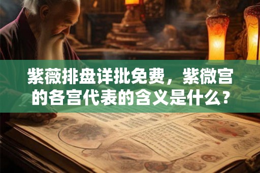 紫薇排盘详批免费，紫微宫的各宫代表的含义是什么？