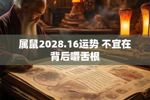 属鼠2028.16运势 不宜在背后嚼舌根