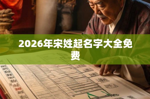 2026年宋姓起名字大全免费