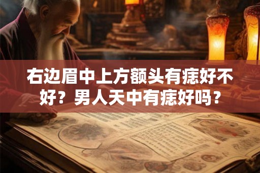 右边眉中上方额头有痣好不好？男人天中有痣好吗？