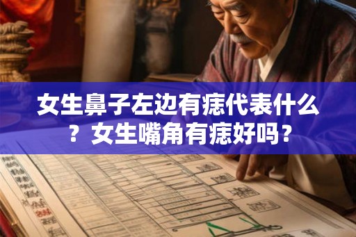 女生鼻子左边有痣代表什么？女生嘴角有痣好吗？