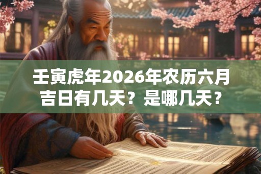 壬寅虎年2026年农历六月吉日有几天？是哪几天？