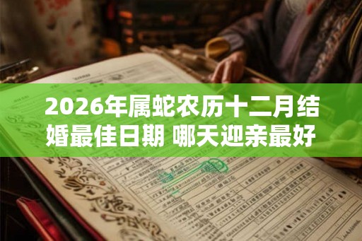 2026年属蛇农历十二月结婚最佳日期 哪天迎亲最好