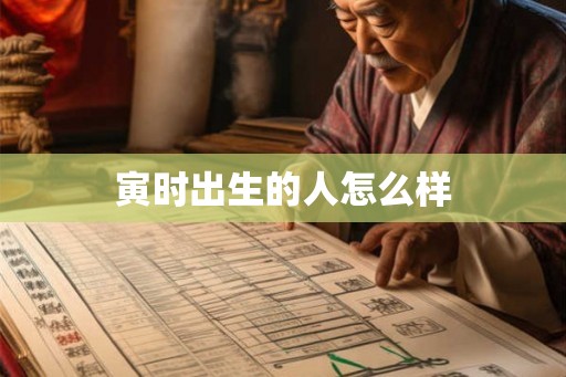 寅时出生的人怎么样