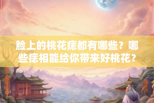 脸上的桃花痣都有哪些？哪些痣相能给你带来好桃花？