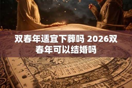 双春年适宜下葬吗 2026双春年可以结婚吗